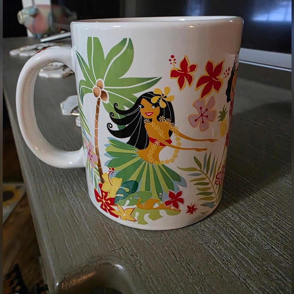 ISLAND HULA HONEYS Hawaii ABC Stores Coffee Mug Tropical Girls Cup